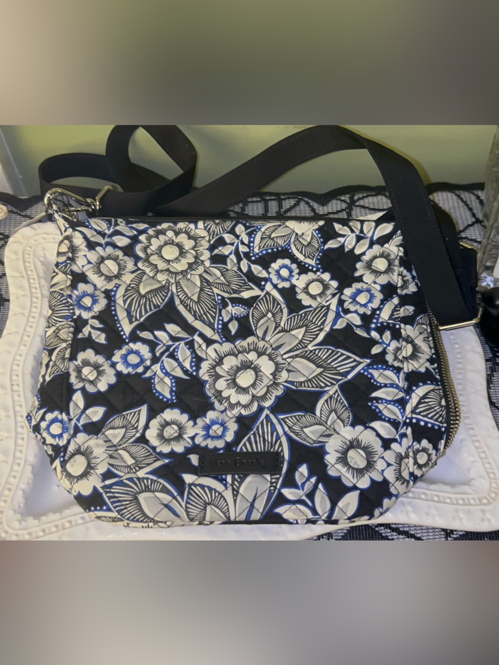 Vera Bradley Carson Mini Hobo Crossbody Bag in the "Snow Lotus" floral pattern